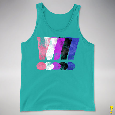 Genderfluid Pride Grunge Exclamation Points Premium Tank Top - Teal