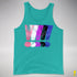 Genderfluid Pride Grunge Exclamation Points Premium Tank Top - Teal