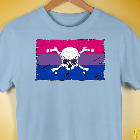 Bisexual Pride Pirate Flag Premium Unisex T-Shirt - Baby Blue