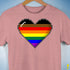 Philly LGBTQ Pride 8-Bit Pixel Heart Premium Unisex T-Shirt - Mauve Heather