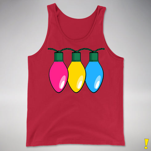 Pansexual Pride Christmas Lights Premium Tank Top - Red