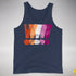 Distressed Lesbian Pride Graphic Exclamation Points Premium Tank Top - Navy