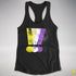 Nonbinary Pride Grunge Exclamation Points Racerback Tank - Black
