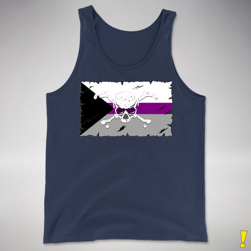 Demisexual Pride Pirate Flag Premium Tank Top - Navy