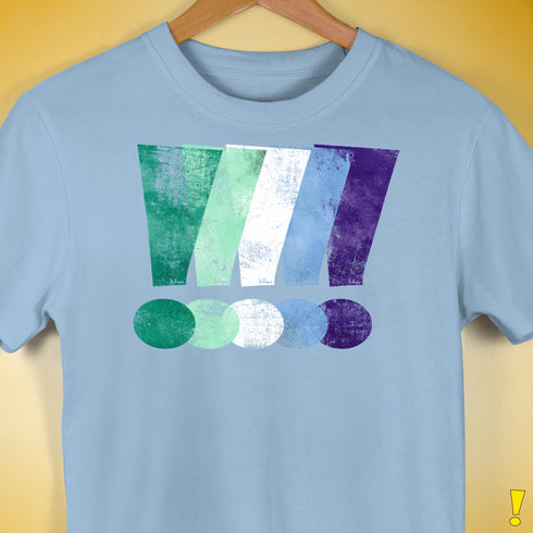 MLM Gay Pride Grunge Exclamation Points Premium Unisex T-Shirt - Baby Blue