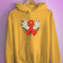 Winged Red Ribbon - World AIDS Day Hoodie - Mustard