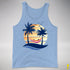 Lesbian Pride Hammock Summer Beach Sunset Premium Tank Top - Blue Triblend