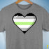 Agender Pride 8-Bit Pixel Heart Premium Unisex T-Shirt - Grey Heather