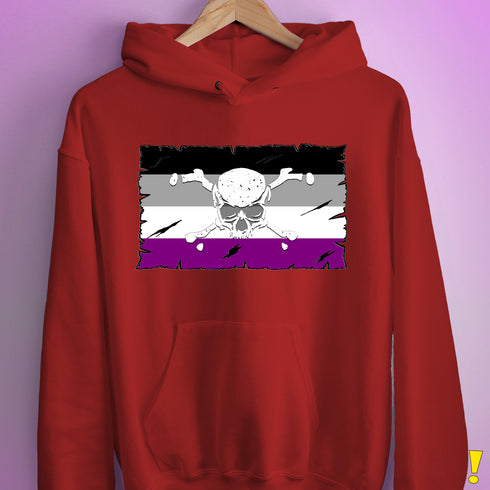 Asexual Pride Pirate Flag Hoodie - Red