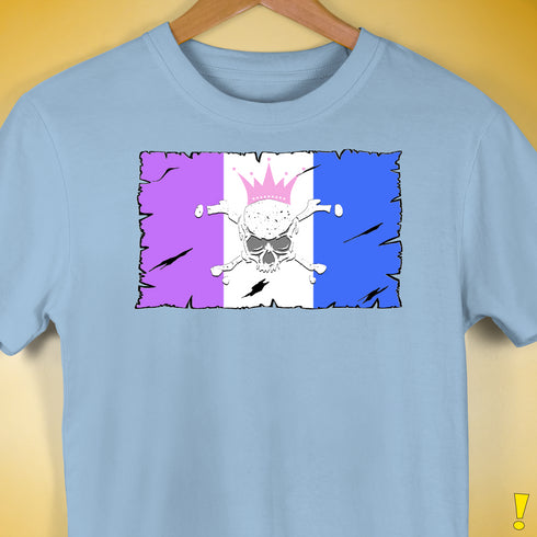 Drag Pride Pirate Flag Premium Unisex T-Shirt - Baby Blue