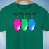 Polysexual Pride Christmas Lights Premium Unisex T-Shirt - Kelly Green