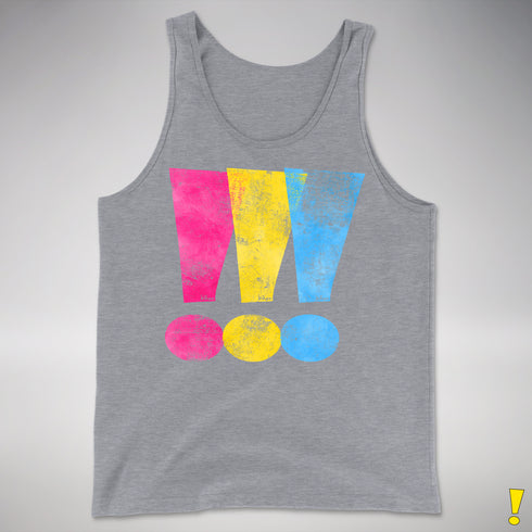 Pansexual Pride Exclamation Points Premium Tank Top - Grey Heather