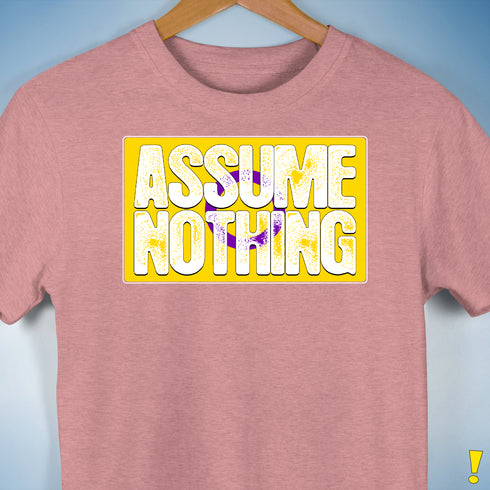 Assume Nothing Intersex Pride Flag Premium Unisex T-Shirt - Mauve Heather