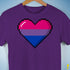Bisexual Pride 8-Bit Pixel Heart Premium Unisex T-Shirt - Purple
