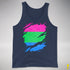 Polysexual Pride Flag Ripped Reveal Premium Tank Top - Navy
