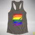 LGBTQ Pride Flag Ripped Reveal Racerback Tank - Dark Grey