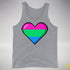 Polysexual Pride Pixel Heart Premium Tank Top - Grey Heather