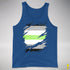 Agender Pride Flag Ripped Reveal Premium Tank Top - Royal Blue