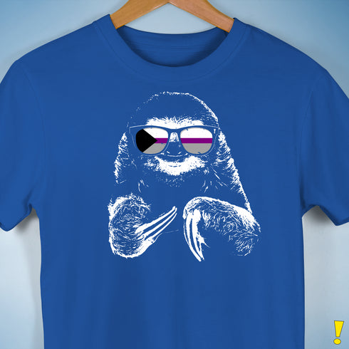 Pride Sloth Demisexual Pride Flag Sunglasses Premium Unisex T-Shirt - Royal Blue