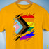 LGBTQ Progress Pride Flag Ripped Reveal Premium Unisex T-Shirt - Gold