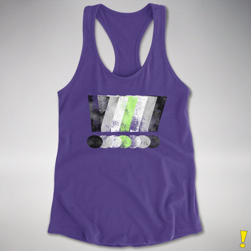 Agender Pride Grunge Exclamation Points Racerback Tank - Purple