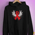 Winged Red Ribbon - World AIDS Day Hoodie - Black