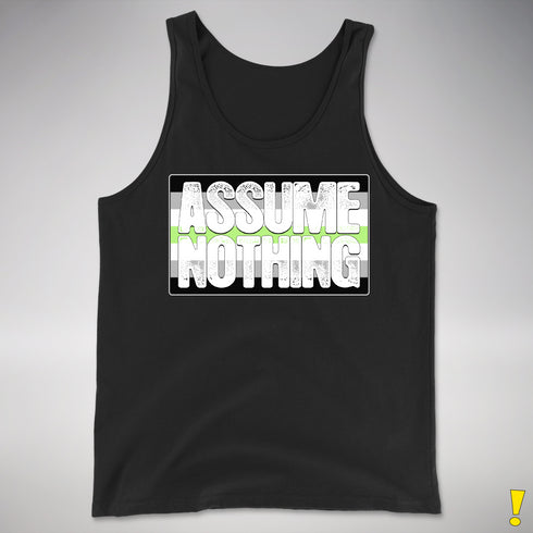 Assume Nothing Agender Pride Flag Premium Tank Top - Black