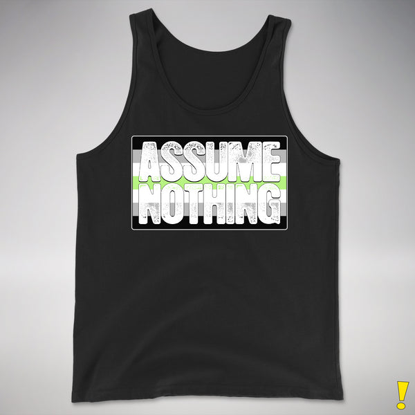 Assume Nothing Agender Pride Flag Premium Tank Top - Black