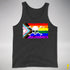 LGBTQ Progress Pride Pirate Flag Premium Tank Top - Charcoal Triblend