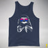 Pride Sloth Bisexual Flag Sunglasses Premium Tank Top - Navy