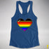 Philly LGBTQ Pride 8-Bit Pixel Heart Racerback Tank - Royal