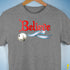 Believe Transgender Pride Jingle Bell Premium Unisex T-Shirt - Grey Heather