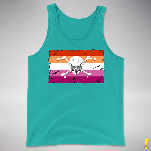 Lesbian Pride Pirate Flag Premium Tank Top - Teal