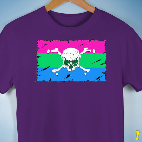 Polysexual Pride Pirate Flag Premium Unisex T-Shirt - Purple