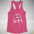 Pride Sloth LGBTQ Flag Sunglasses Women's Racerback Tank - Hot Pink
