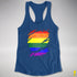 LGBTQ Pride Flag Ripped Reveal Racerback Tank - Royal