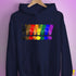 Distressed Philly LGBTQ Pride Whee! Exclamation Points Hoodie - Navy