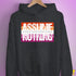 Assume Nothing Lesbian Pride Flag Hoodie - Dark Grey Heather