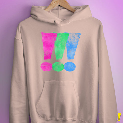 Polysexual Pride Exclamation Points Hoodie - Light Pink