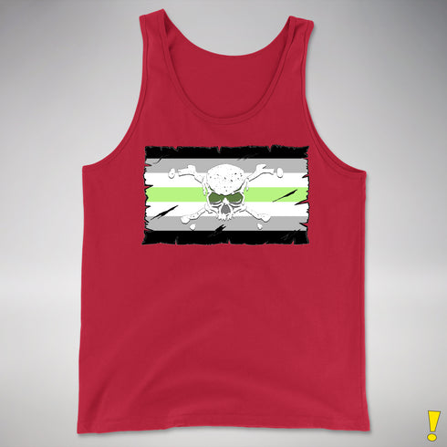 Agender Pride Pirate Flag Premium Tank Top - Red