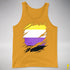 Nonbinary Pride Flag Ripped Reveal Premium Tank Top - Gold