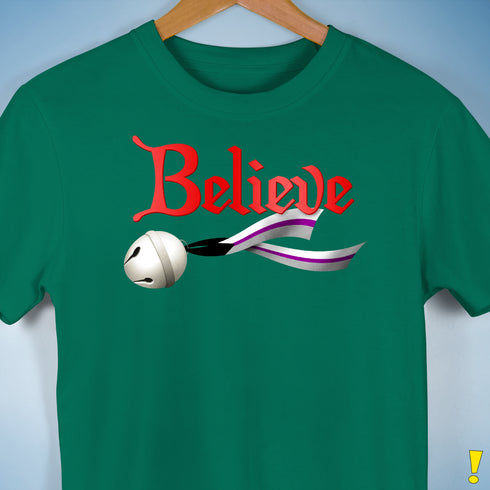 Believe Demisexual Pride Jingle Bell Premium Unisex T-Shirt - Kelly Green