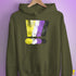Nonbinary Pride Grunge Exclamation Points Hoodie - Army