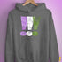 Genderqueer Pride Exclamation Points Hoodie - Grey Heather