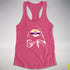 Pride Sloth Nonbinary Flag Sunglasses Women's Racerback Tank - Hot Pink