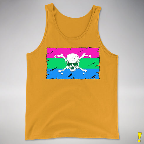 Polysexual Pride Pirate Flag Premium Tank Top - Gold