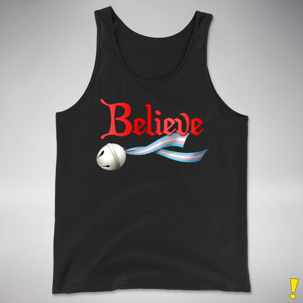 Believe Transgender Pride Jingle Bell Premium Tank Top - Black