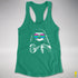 Pride Sloth Polysexual Flag Sunglasses Women's Racerback Tank - Kelly Green