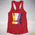 Nonbinary Pride Grunge Exclamation Points Racerback Tank - Red
