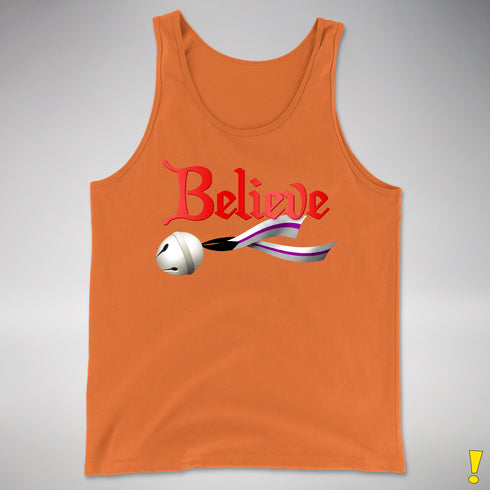 Believe Demisexual Pride Jingle Bell Premium Tank Top - Orange